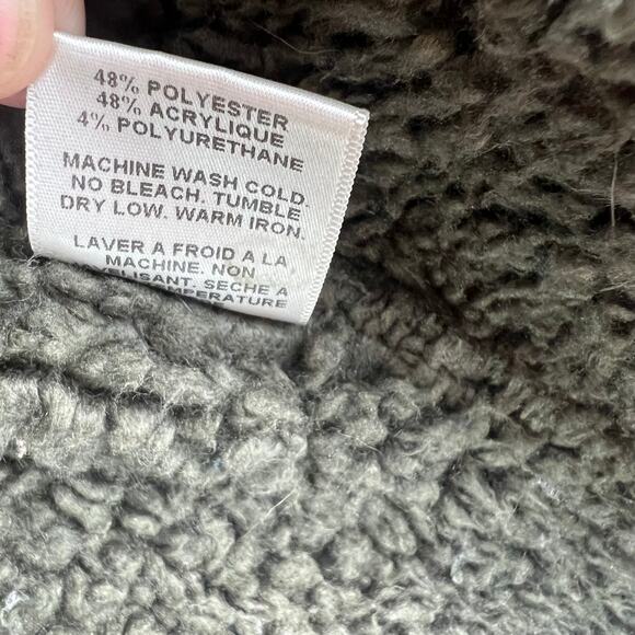 VELVET Anthropologie Faux Sheerling Charcoal Gray Zip Up Jacket SZ XL EUC - Picture 8 of 10